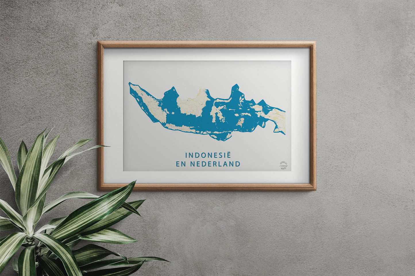 Mapa minimalista de Indonesia: decoración de pared elegante en blanco y negro para viajeros