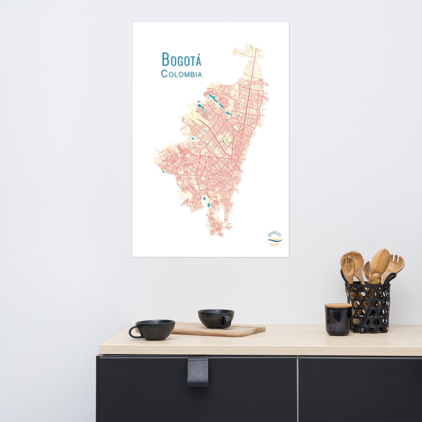 Bogota, Colombia Map: Beautiful Wall Art for Home Decor | Handcrafted and High-Quality |