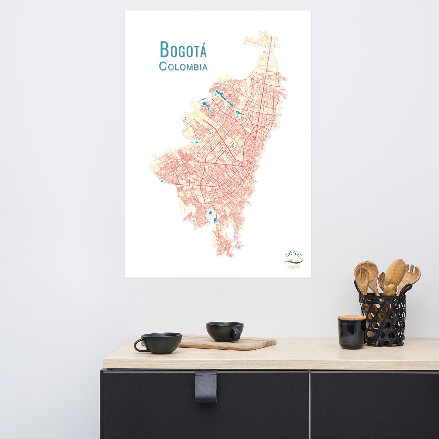 Bogota, Colombia Map: Beautiful Wall Art for Home Decor | Handcrafted and High-Quality |