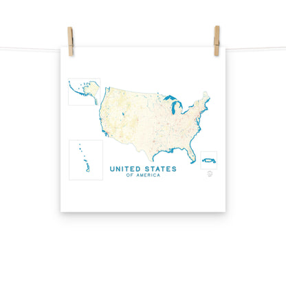 United States of America - USA Map poster