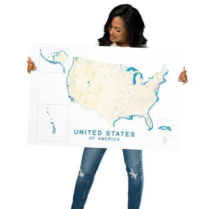 United States of America - USA Map poster