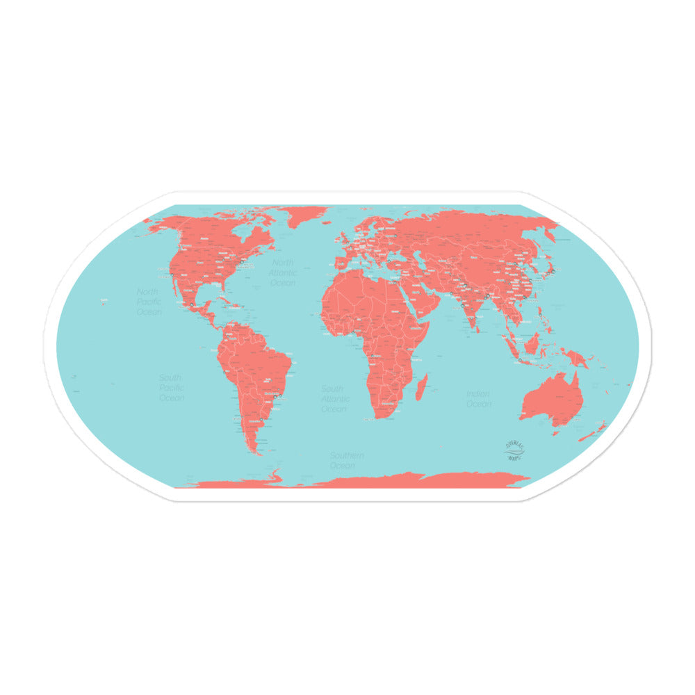 World Map - Bubble-free stickers